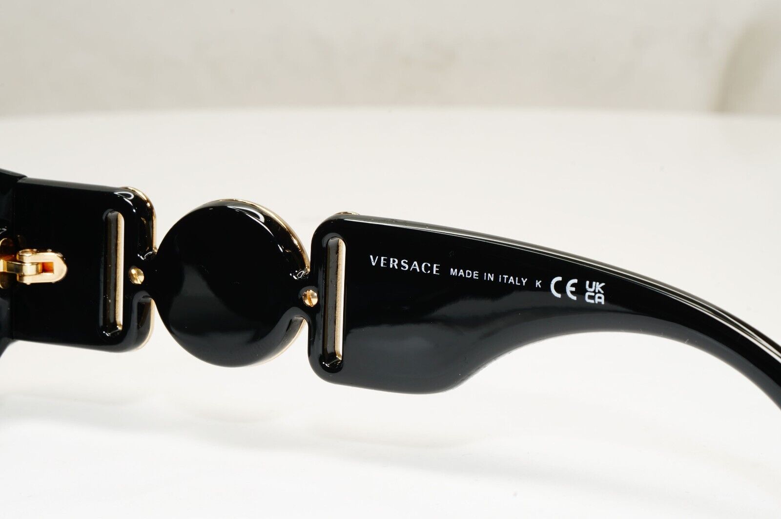 Versace Sunglasses Black Gold Medusa Square Retro Biggie MOD VE 4361 GB1/87