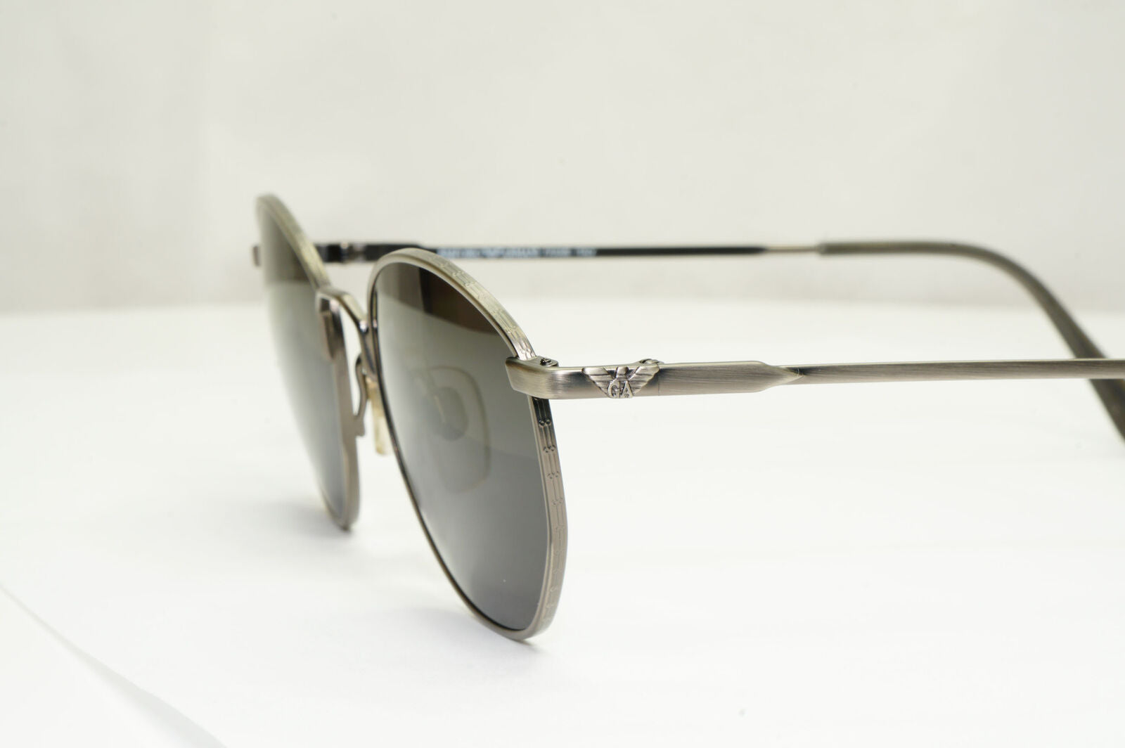 Emporio Armani Sunglasses 1997 Vintage Grey Gunmetal Black Round 031 915 48mm