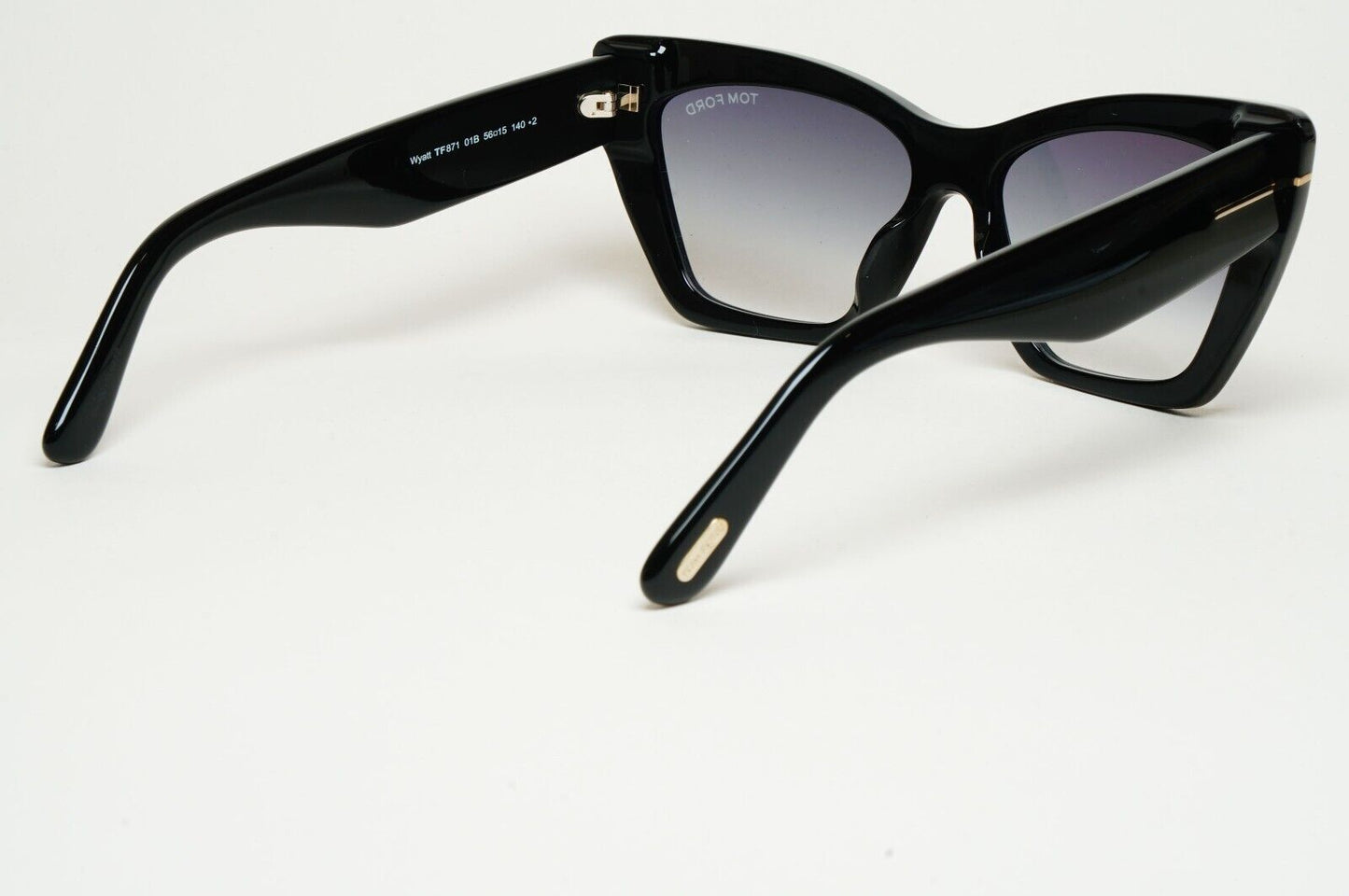 Tom Ford Sunglasses Wyatt Black Grey Gradient Thick Cat Eye FT0871 TF 871 01B