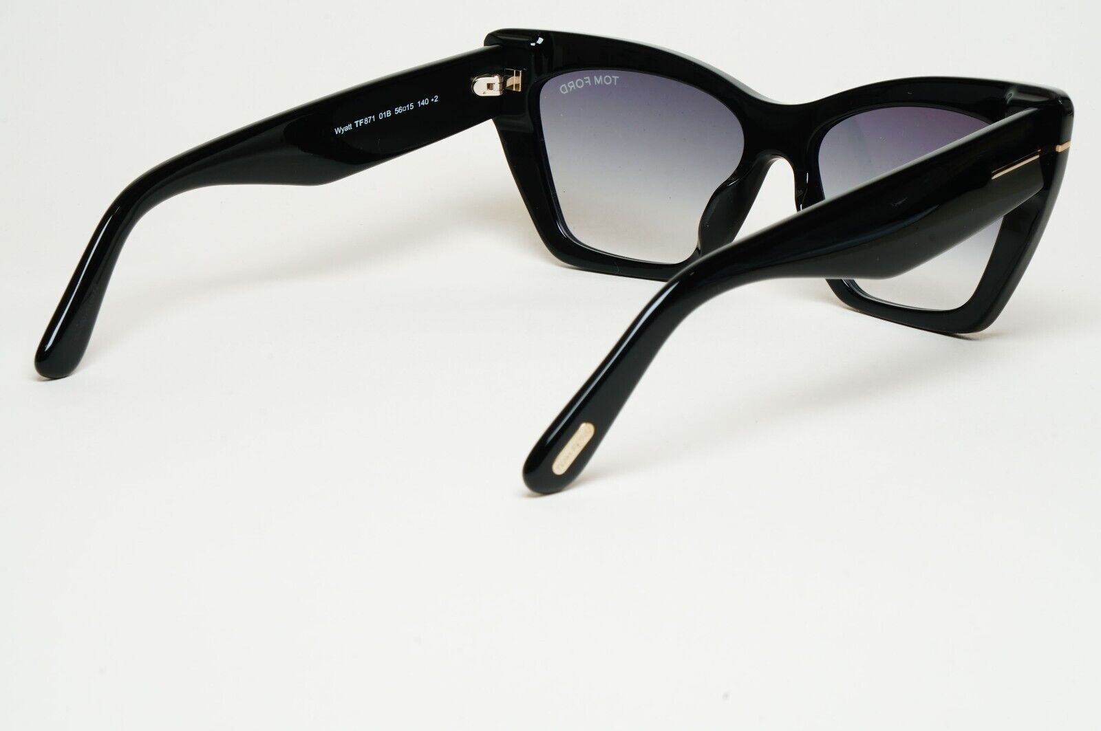 Tom Ford Sunglasses Wyatt Black Grey Gradient Thick Cat Eye FT0871 TF 871 01B