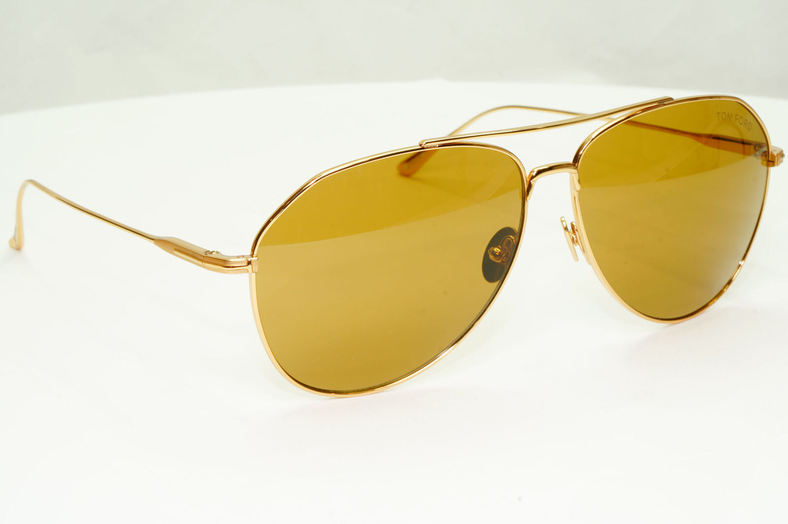 Tom Ford Titanium Japan Sunglasses Gold Brown Pilot Cyrus TF 747 30F FT0747