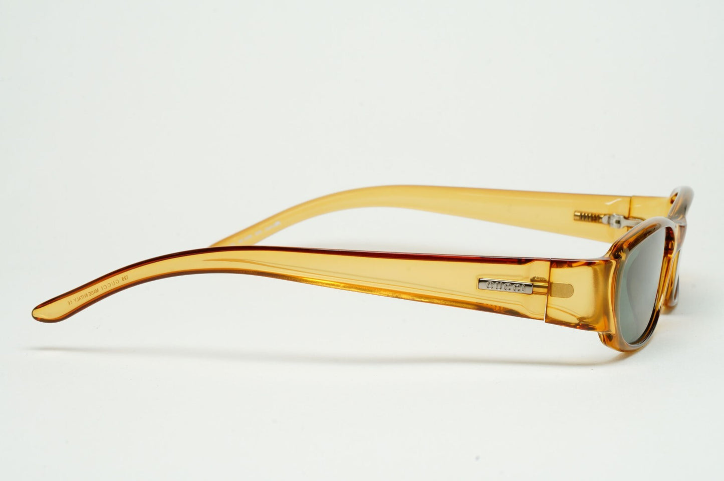 Gucci Sunglasses 2002 Vintage Honey Transparent Green Rectangle GG 2499 K98 52mm