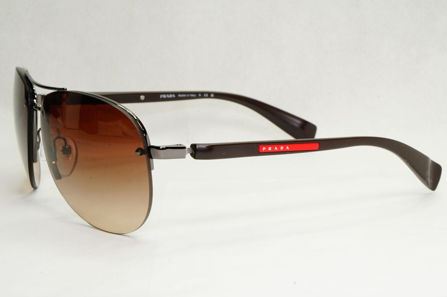 Prada Sunglasses Brown Gradient Pilot Rimless PS56MS SPS 56M 5AV-6S1 62mm [a]