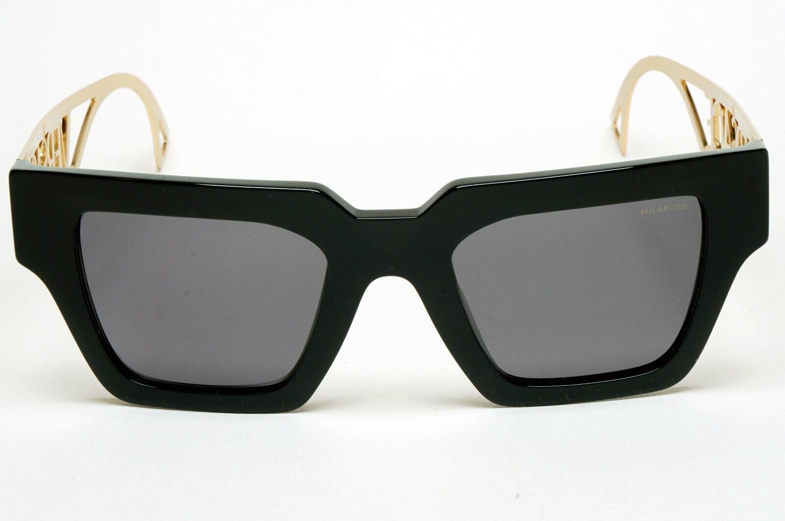 Versace Sunglasses Polarized Black Gold Square Grey MOD VE 4431 GB1/81 50mm