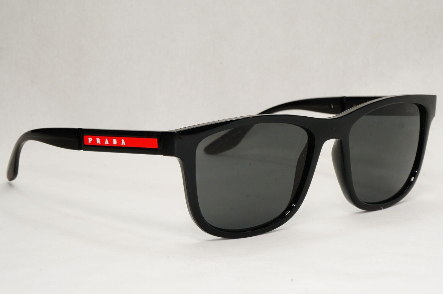 Prada Black Sunglasses Square Red Stripe Fashion PS04XS SPS 04X 1AB-5S0