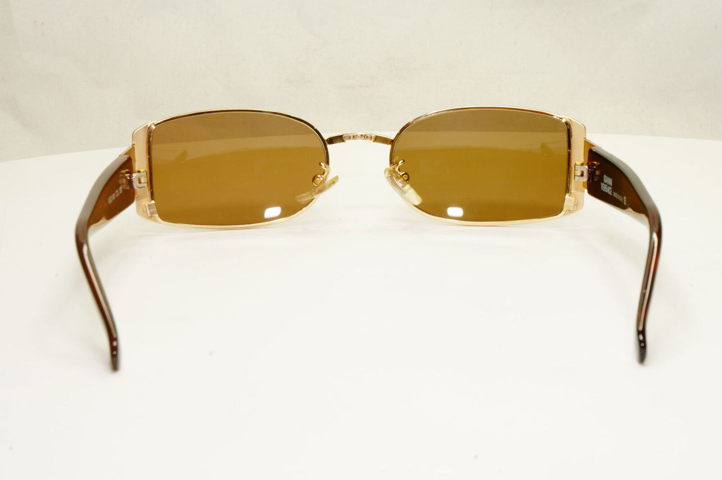 Gianni Versace 1996 Vintage Gold Medusa Brown Metal Sunglasses MOD X40 COL 030
