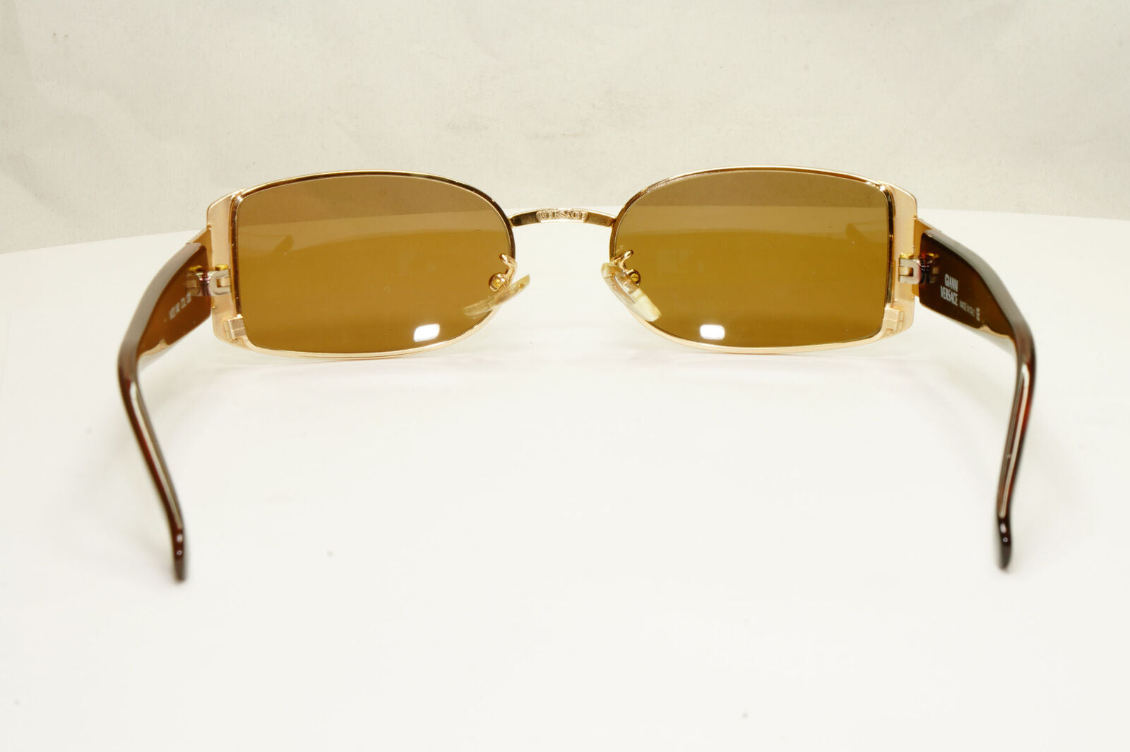 Gianni Versace 1996 Vintage Gold Medusa Brown Metal Sunglasses MOD X40 COL 030