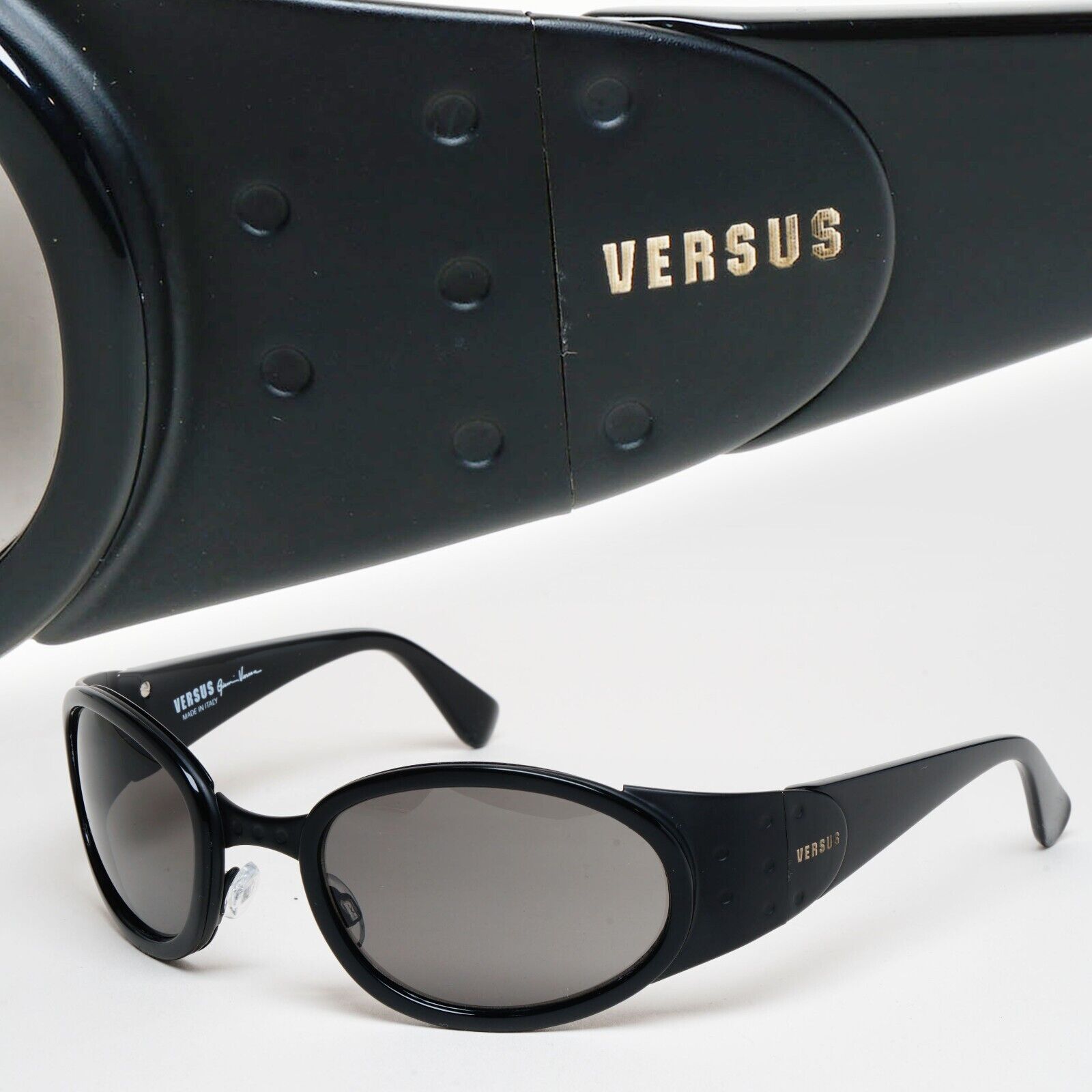 Versus Sunglasses 1996 by Gianni Versace Vintage Black Grey MOD R50 COL 028