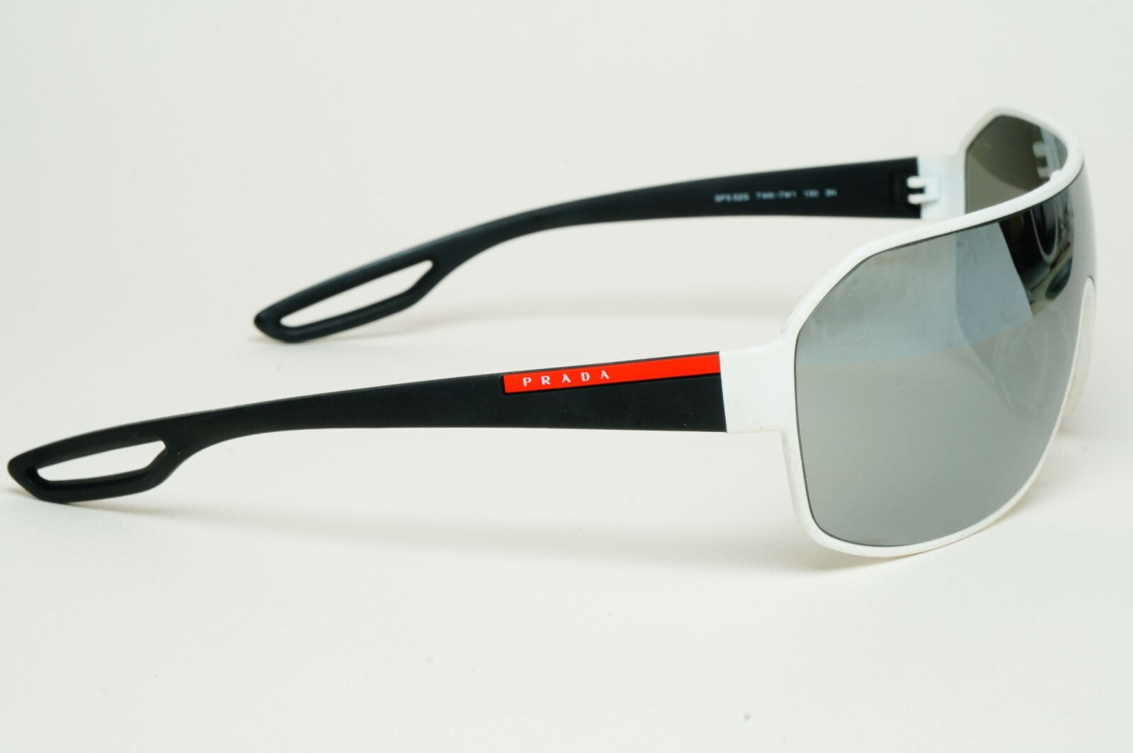 Prada Sunglasses 2013 Vintage Shield White Silver PS52QS SPS 52Q TWK-7W1 140325