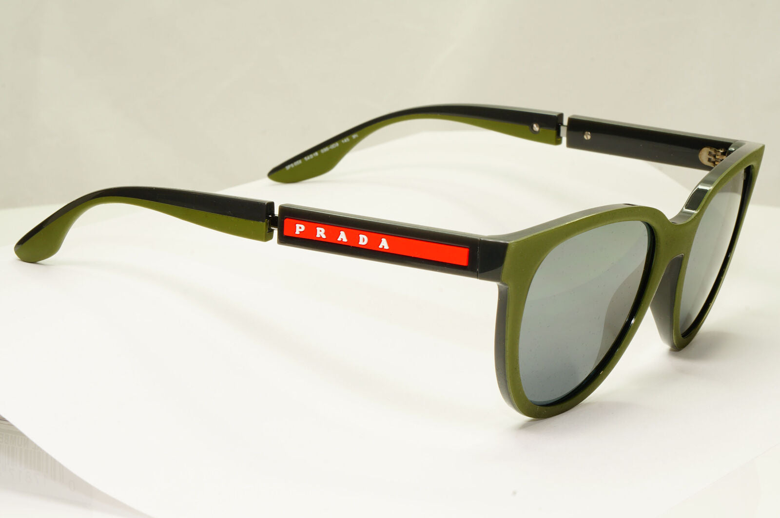 Prada Military Green Black Sunglasses Mirror Silver Grey SPS 05X PS05XS 03S-0D3