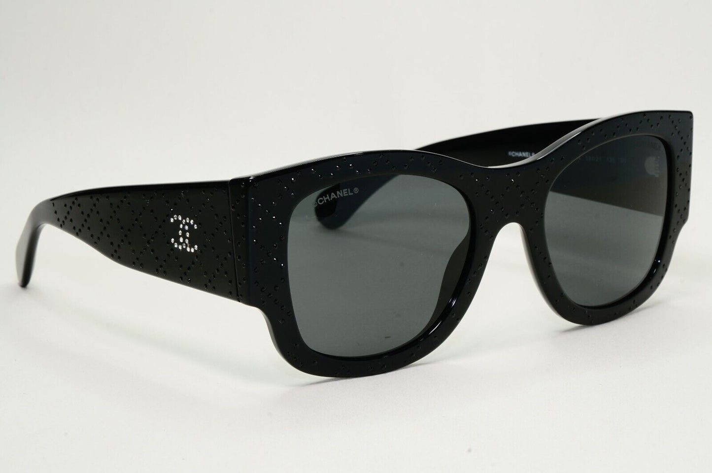 Chanel Sunglasses Black Diamante Rhinestone Square Large 5421-B c.501/S4 53mm