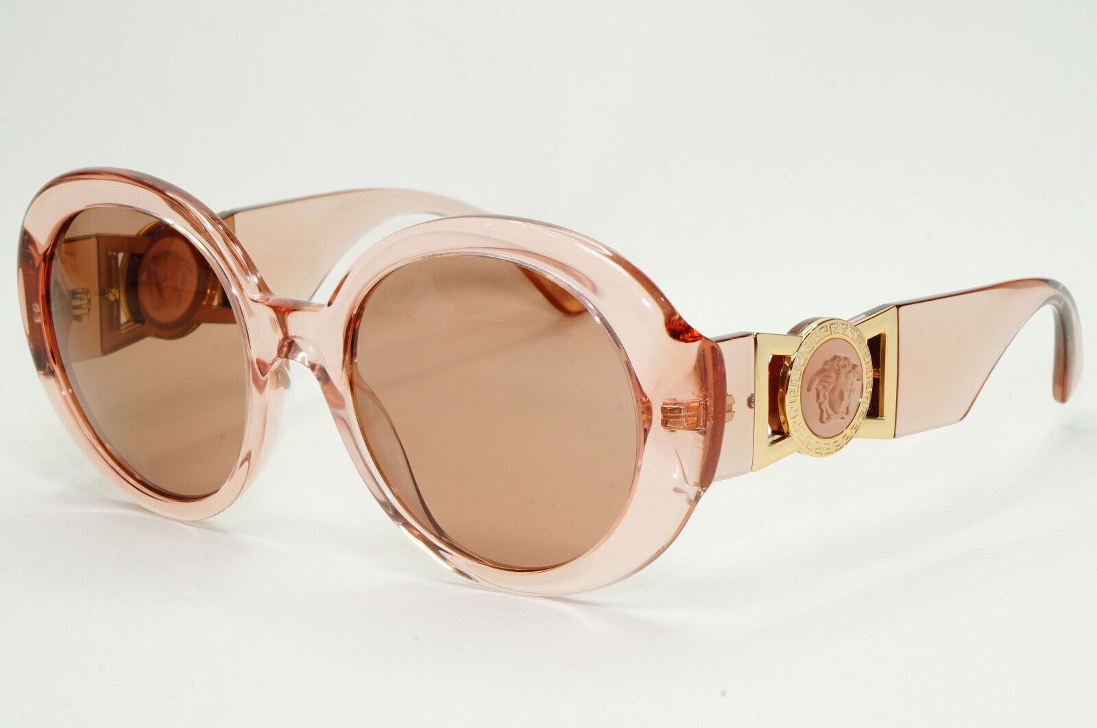 Versace Sunglasses Transparent Pink Medusa Round Brown Gold MOD VE 4414 5339/73