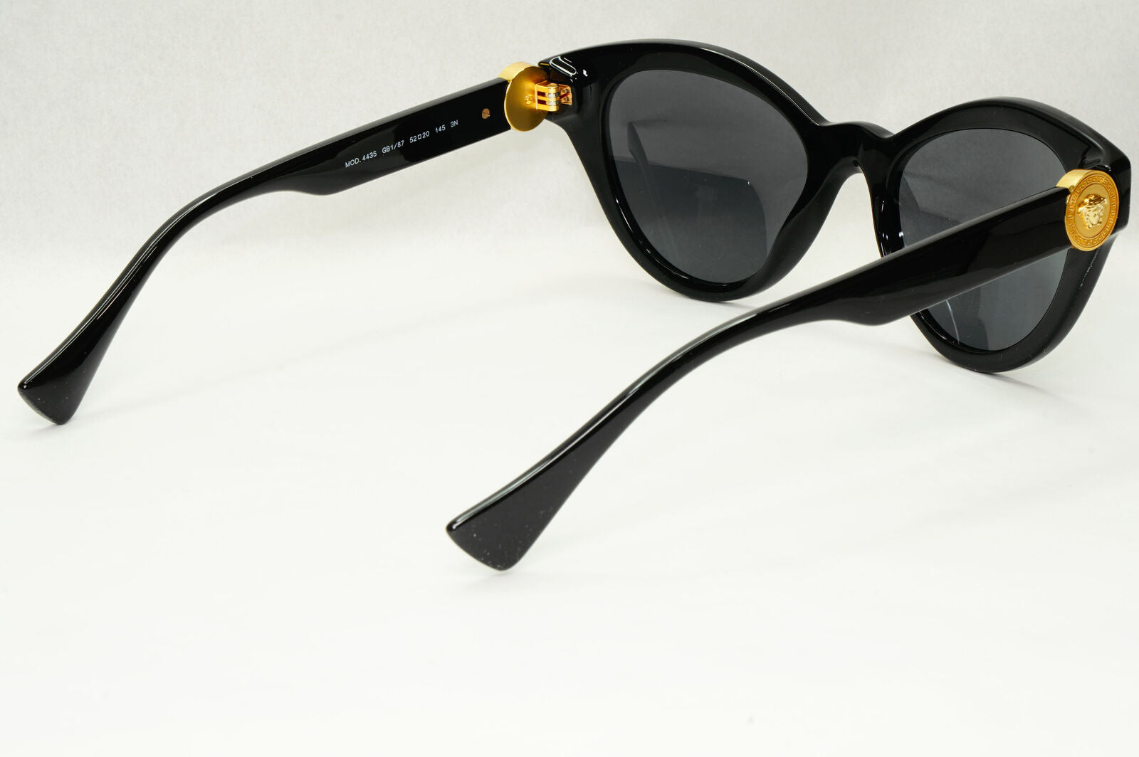 Versace Sunglasses Black Gold Cat Eye Medusa MOD VE 4435 GB1/87 52mm