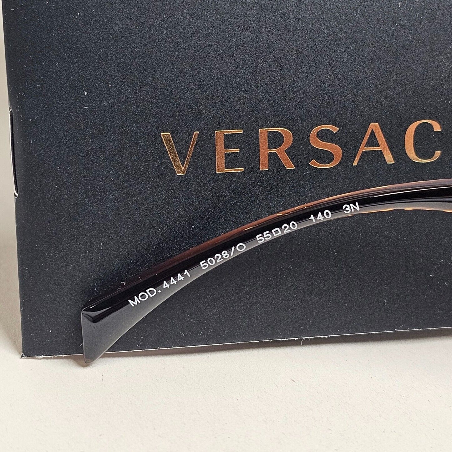 Versace Sunglasses Transparent Brown Gold Medusa Square MOD 4441 5028/O 55mm