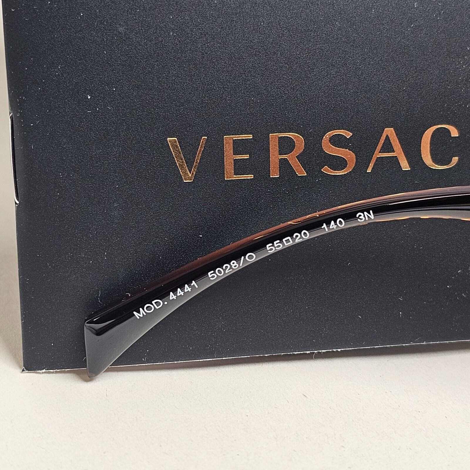 Versace Sunglasses Transparent Brown Gold Medusa Square MOD 4441 5028/O 55mm