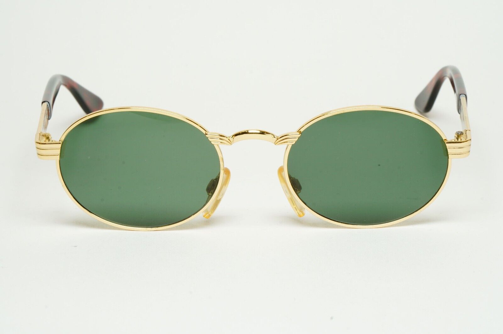 Versus Sunglasses 1996 by Gianni Versace Vintage Gold Green Oval MOD F07 COL 030