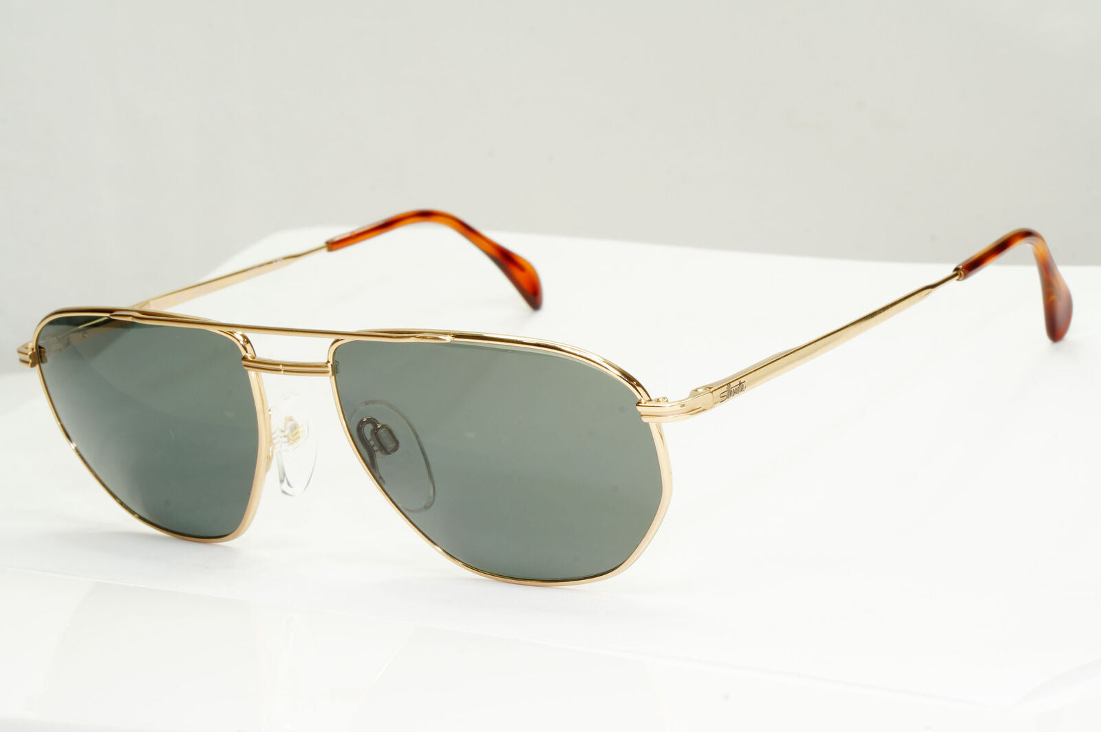 Silhouette 1990s Austria Sunglasses Vintage Gold Green Pilot M7217 V6050 071222