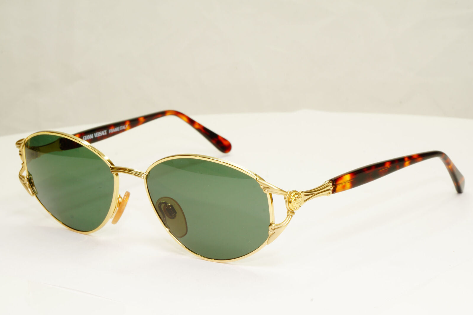 Gianni Versace 1995 Vintage Gold Medusa Green Brown Sunglasses MOD G40 COL 03L A