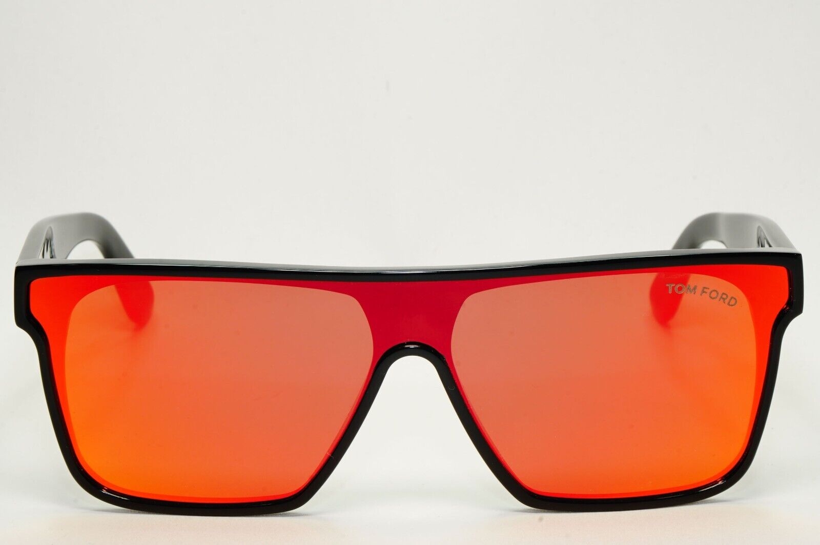 Tom Ford Sunglasses Whyat Black Orange Mirror Shield Visor FT0709 TF 709 01U