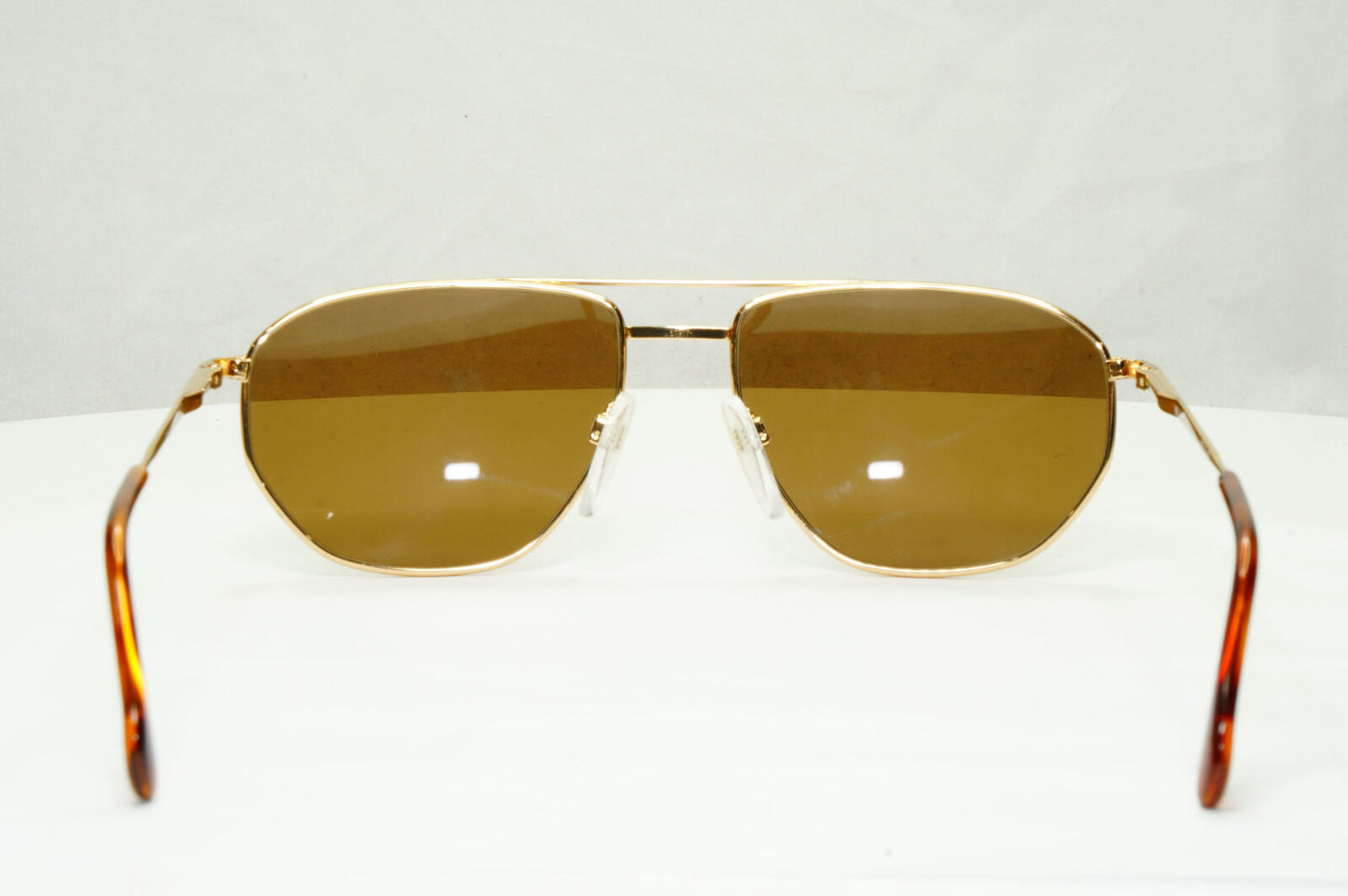 Silhouette 1990s Austria Vintage Sunglasses Gold Pilot Brown M7217 V6050 030123