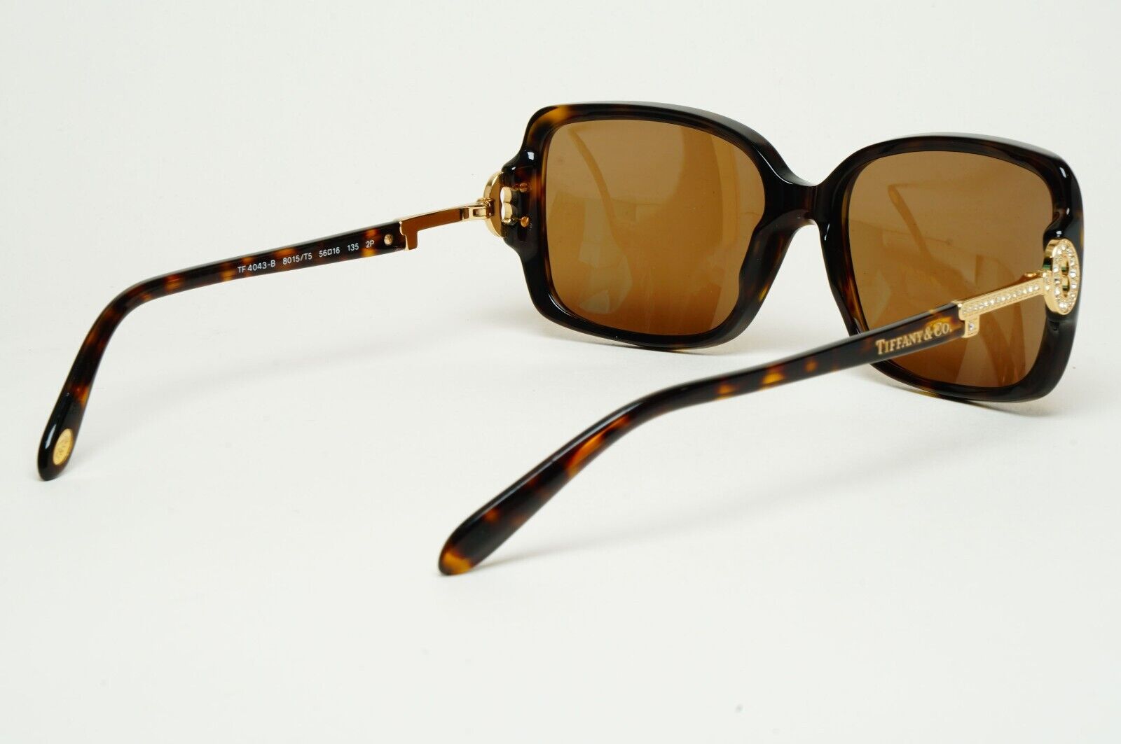 Tiffany & Co Sunglasses Keys Gold Crystal Square Brown TF 4043-B 8015/T5 180125