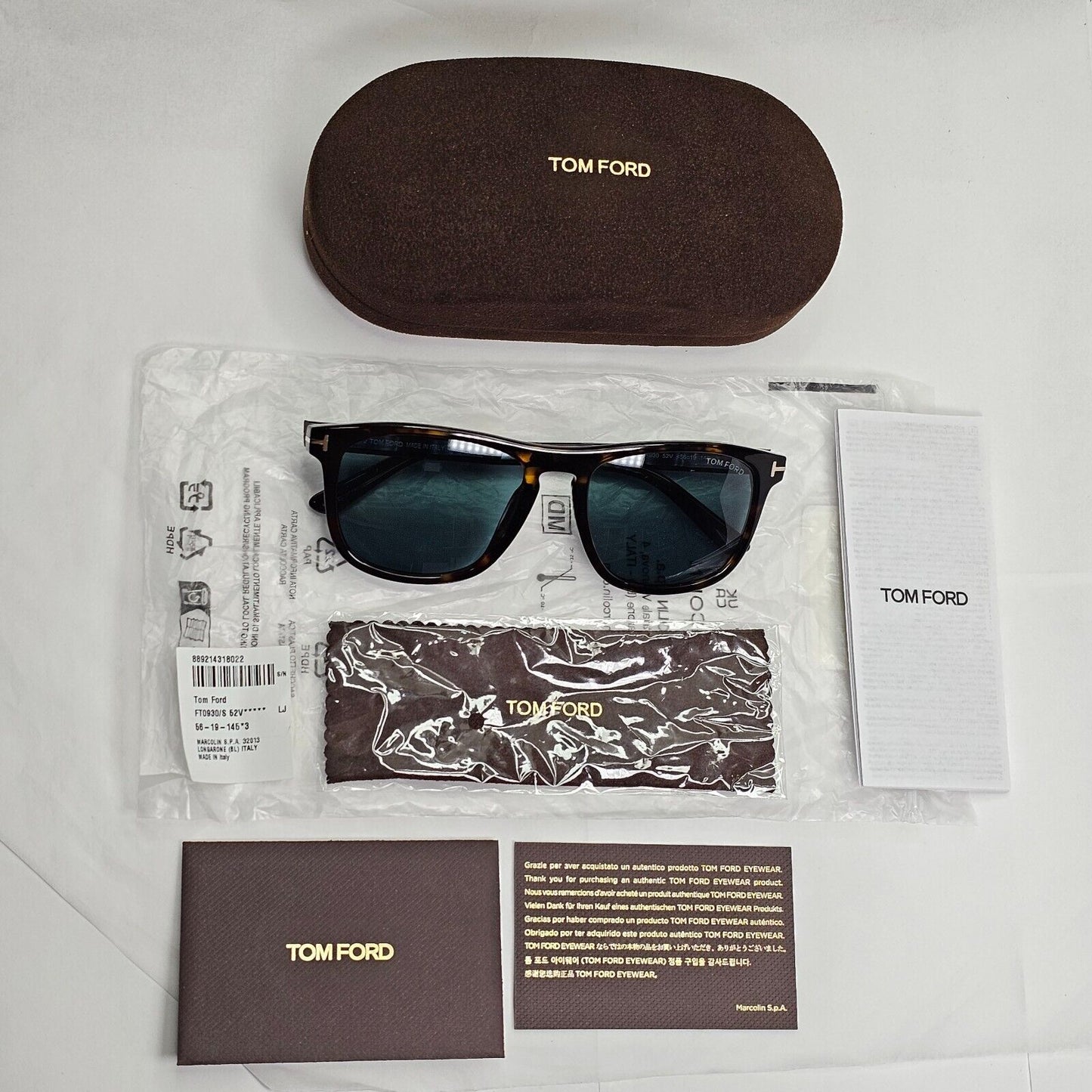 Tom Ford Sunglasses Gerard-02 Brown Tortoise Green Teal FT0930 TF 930 52V 56mm