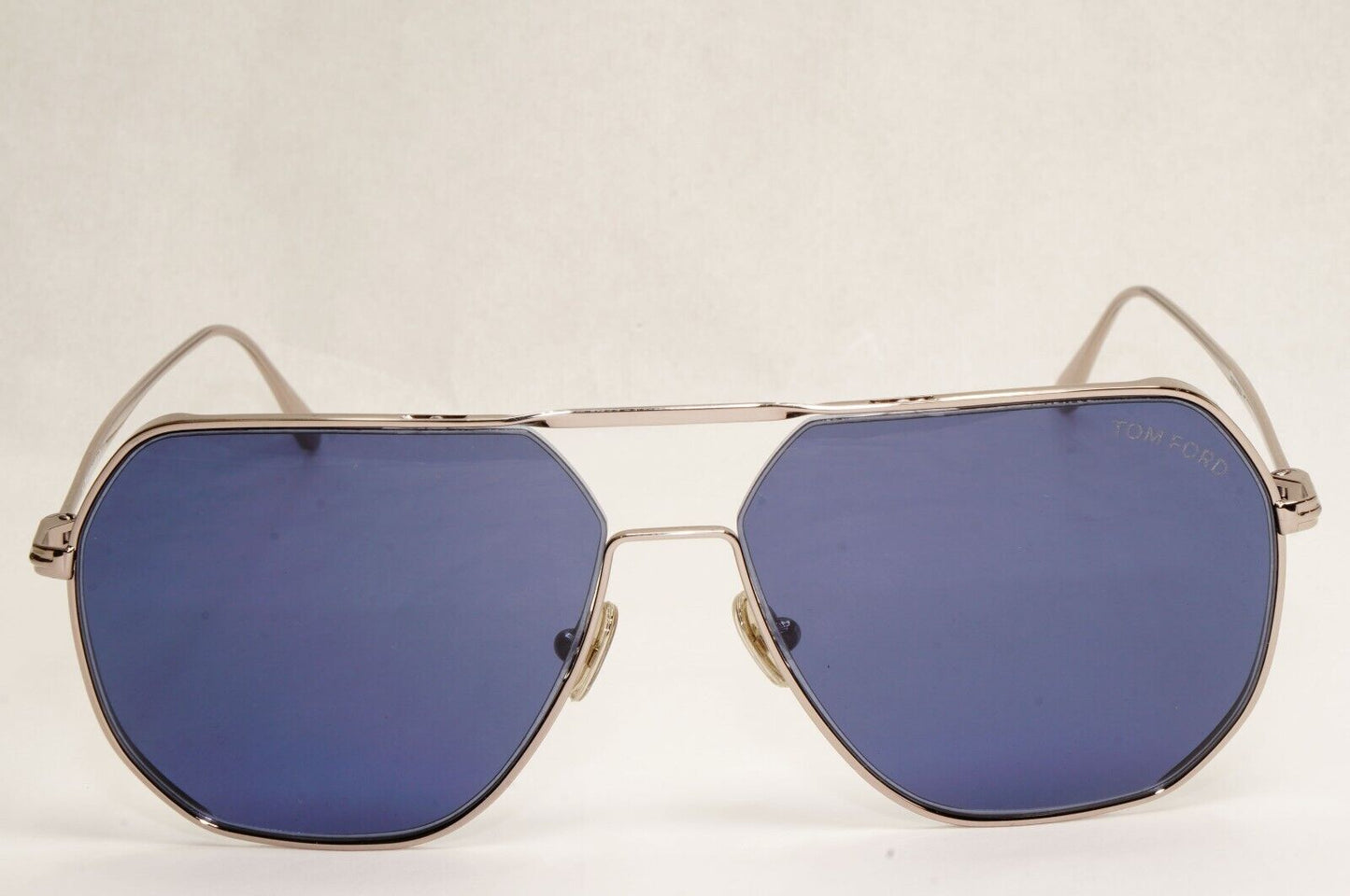 Tom Ford Sunglasses Gilles-02 Silver Dark Blue Metal Pilot TF 852 14V 59mm [A]