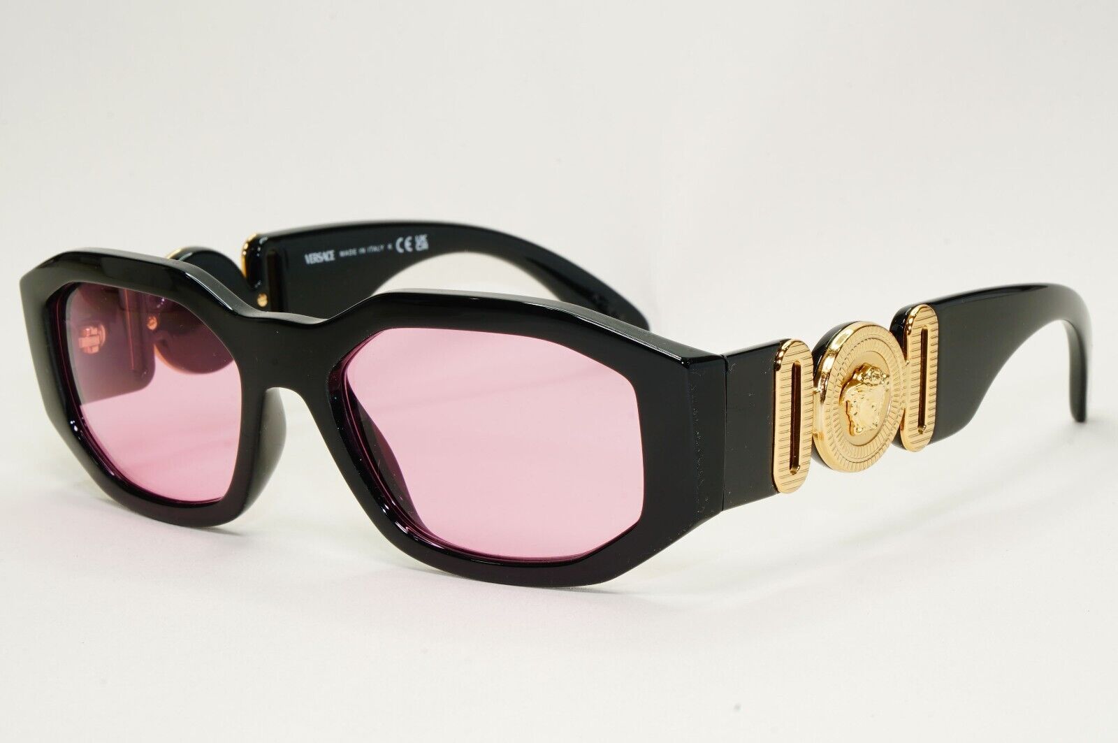 Versace Sunglasses Black Gold Pink Gold Medusa Biggie MOD VE 4361 GB1/84 53mm