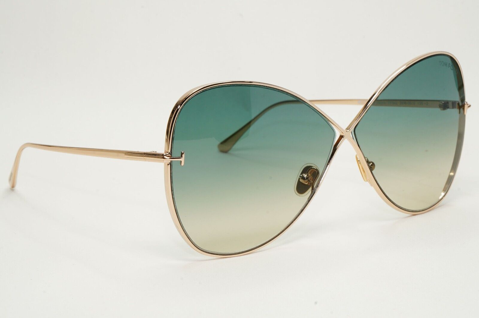 Tom Ford Sunglasses Nickie Rose Gold Green Gradient Butterfly TF0842 TF 842 28P