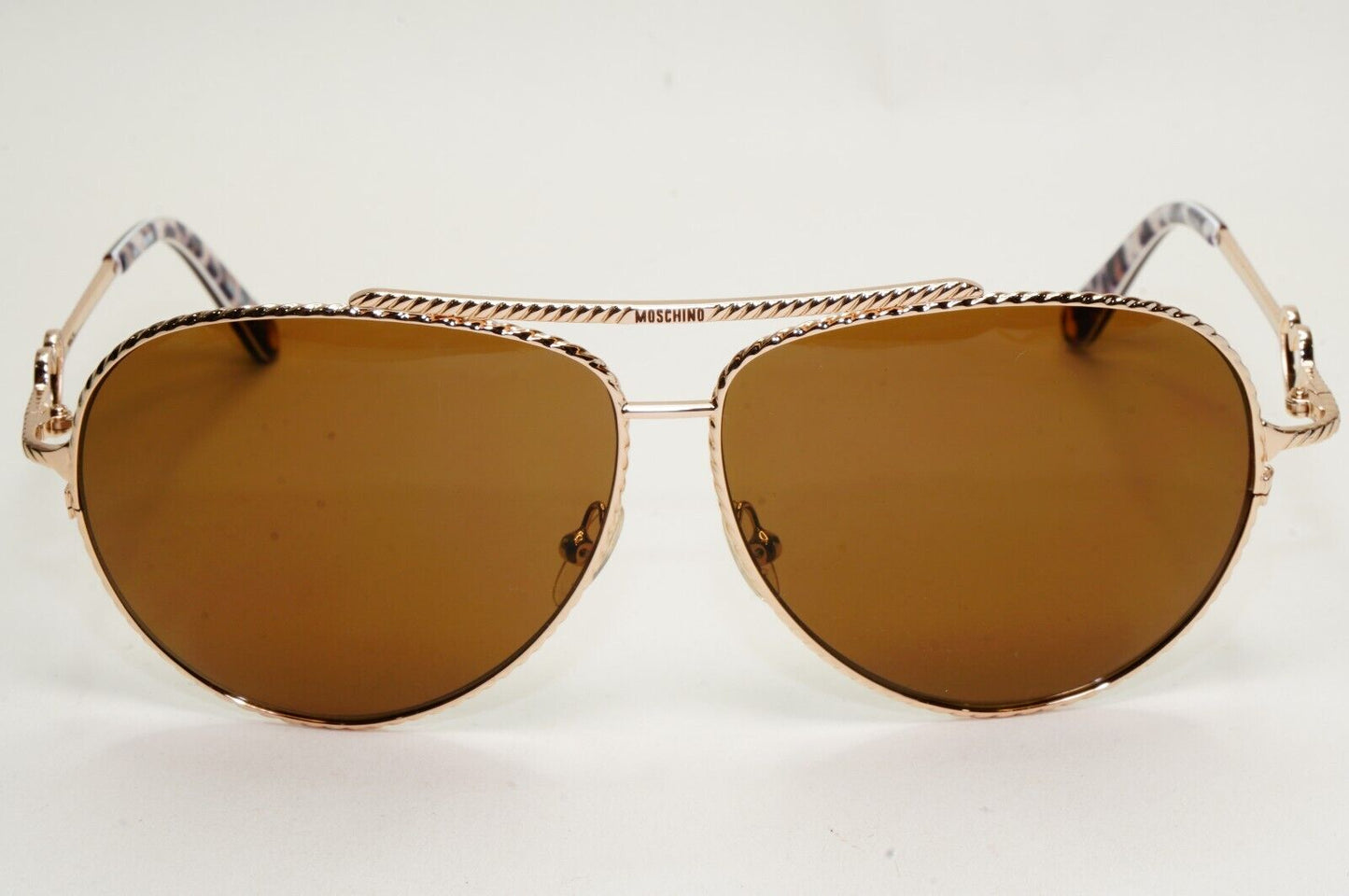 Moschino Sunglasses 2005 Vintage Gold Brown Pilot Heart Unisex MO538 02 101124