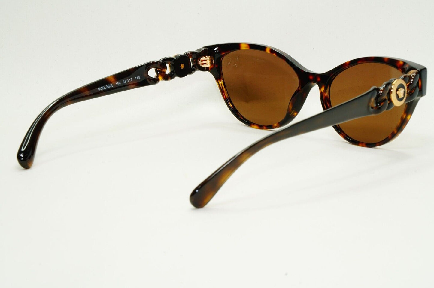 Versace Sunglasses Brown Gold Medusa Chain Tortoiseshell MOD VE 3305 108 55mm