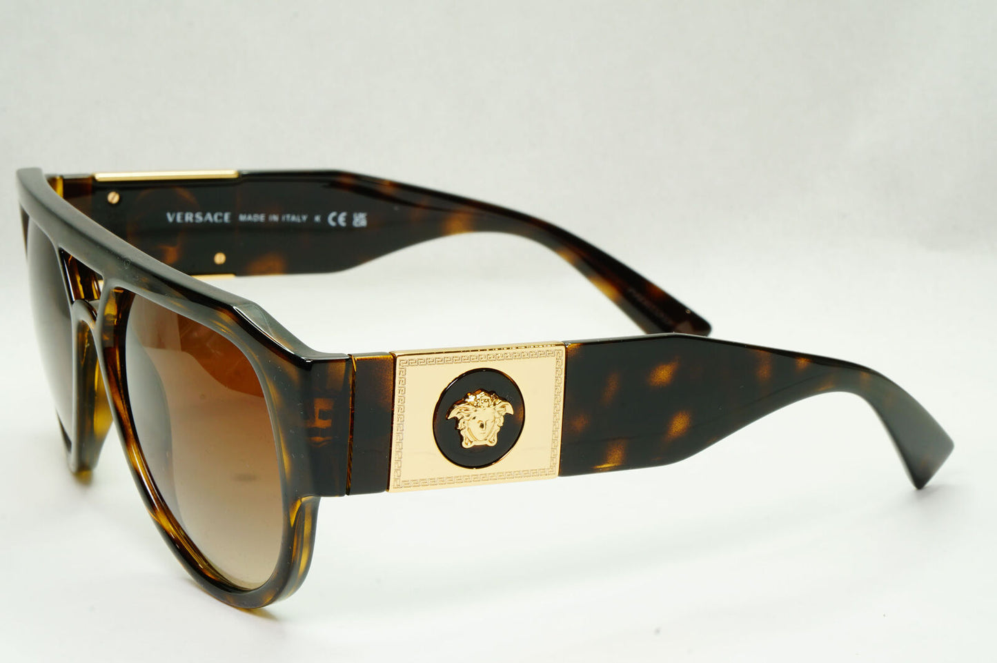 Versace Sunglasses Gold Medusa Brown Tortoiseshell Square MOD VE 4401 108/13