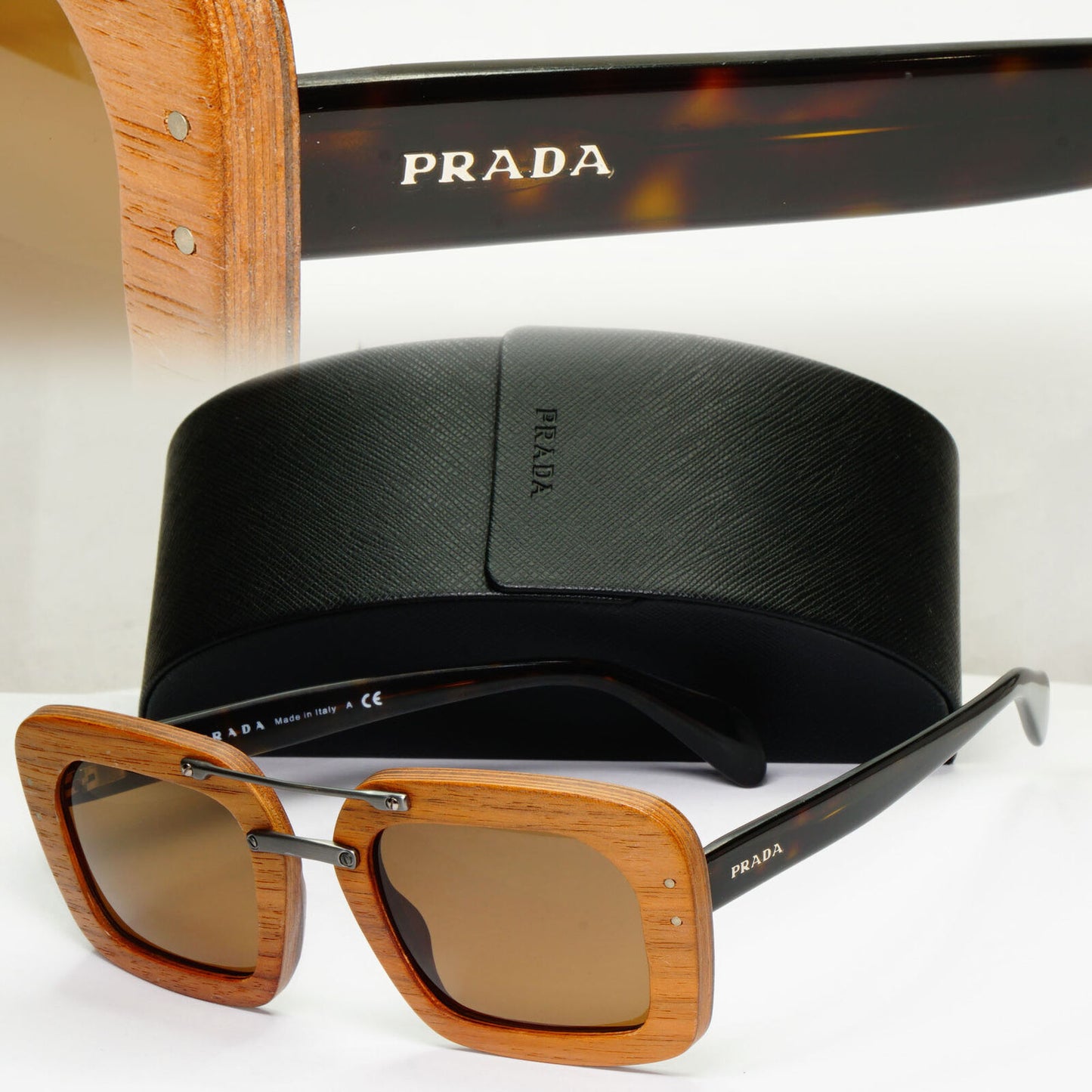 Prada 2015 Wood Sunglasses Brown Square Fashion PR30RS SPR 30R IAM-6S1 290323