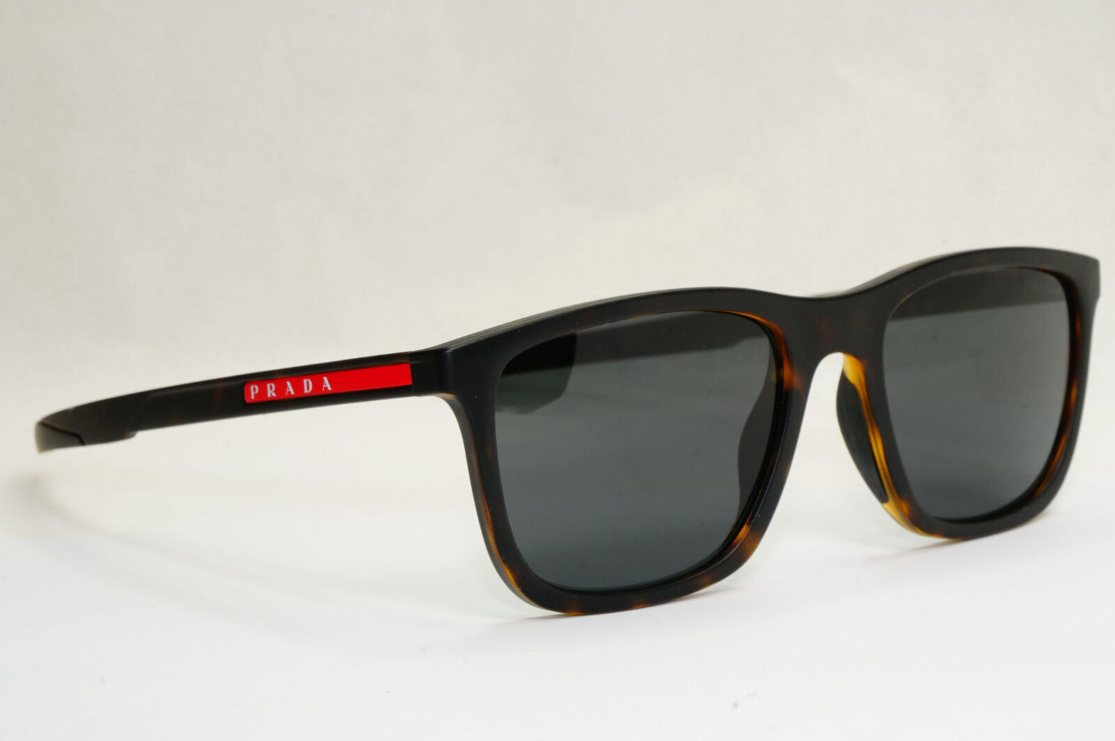 Prada Sunglasses Dark Brown Tortoiseshell Square Grey PS10WS SPS 10W 581-06F