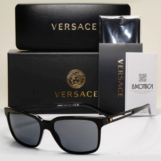 Versace Sunglasses Black Square Gold Medusa Dark Grey MOD VE 4307 5332/87 58mm