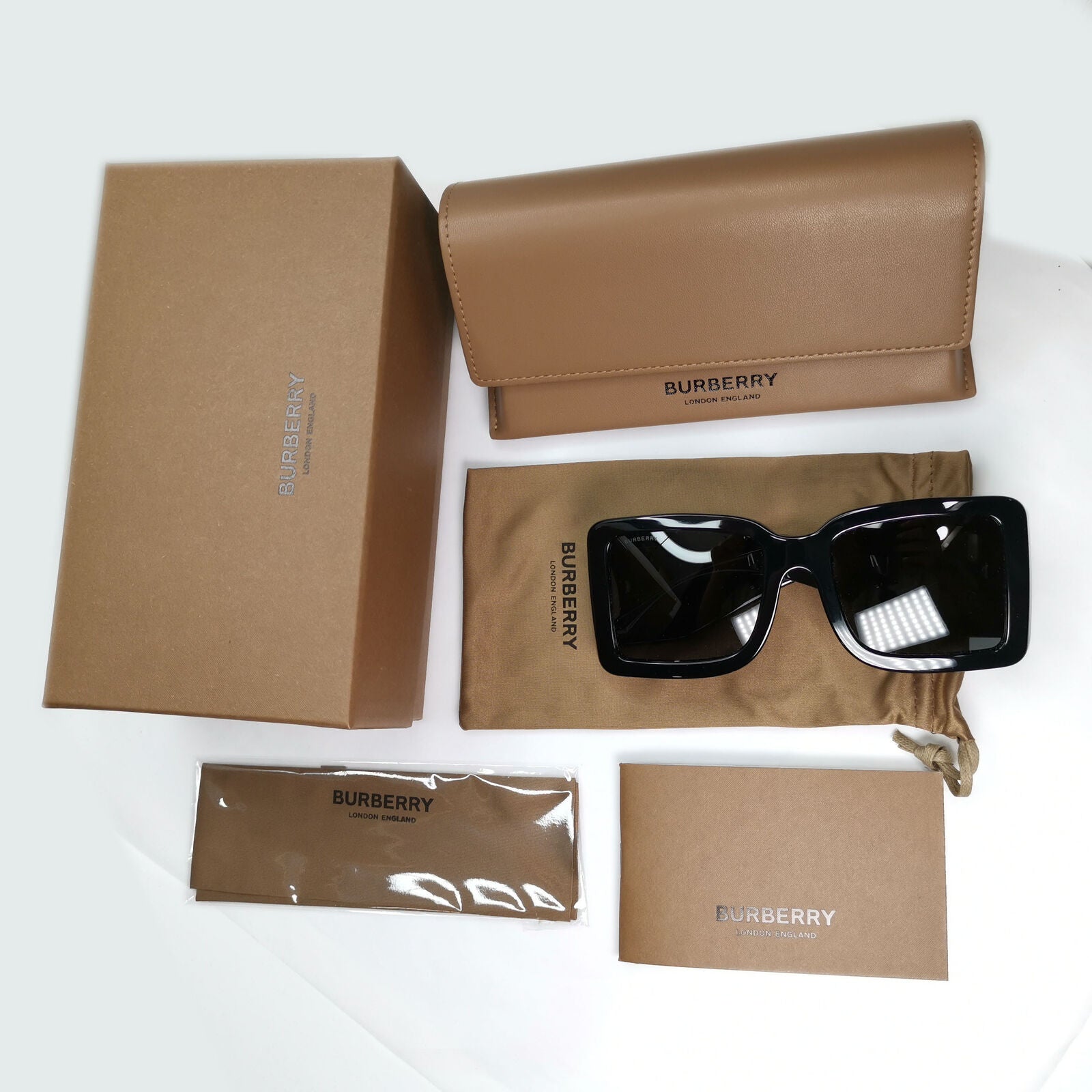 Burberry Sunglasses Oversized Black Large Square Logo B 4312 3001/87