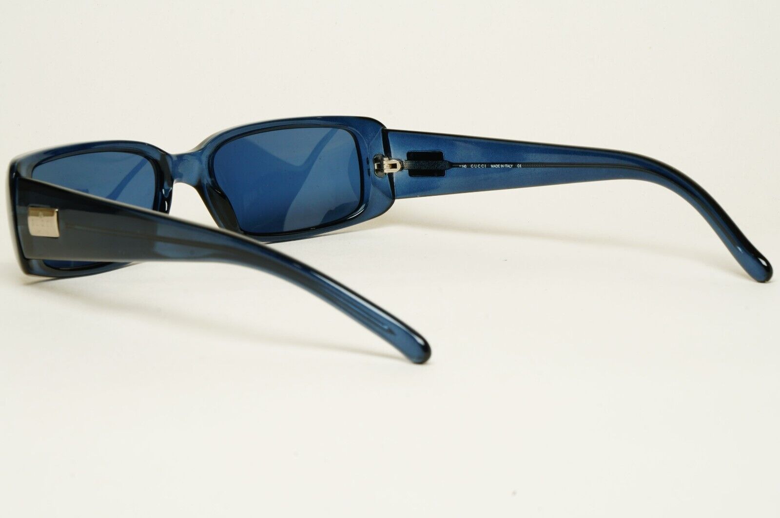 Gucci Sunglasses 1998 Vintage Blue Rectangle Transparent GG 2450/S K04 100225
