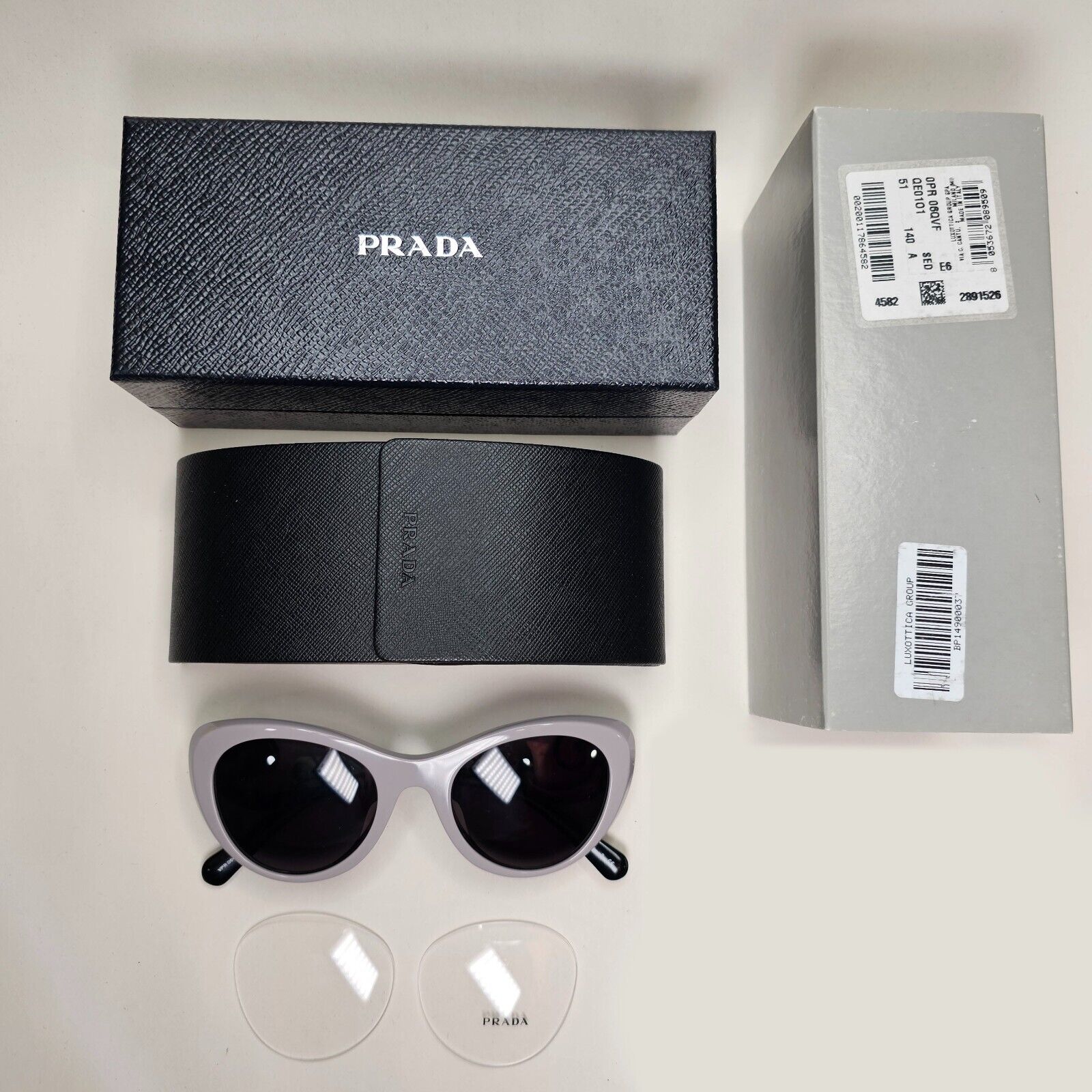 Prada Sunglasses Baroque Swirl Lilac Black Cat Eye PR06QV-F VPR 06Q-F QE0-1O1