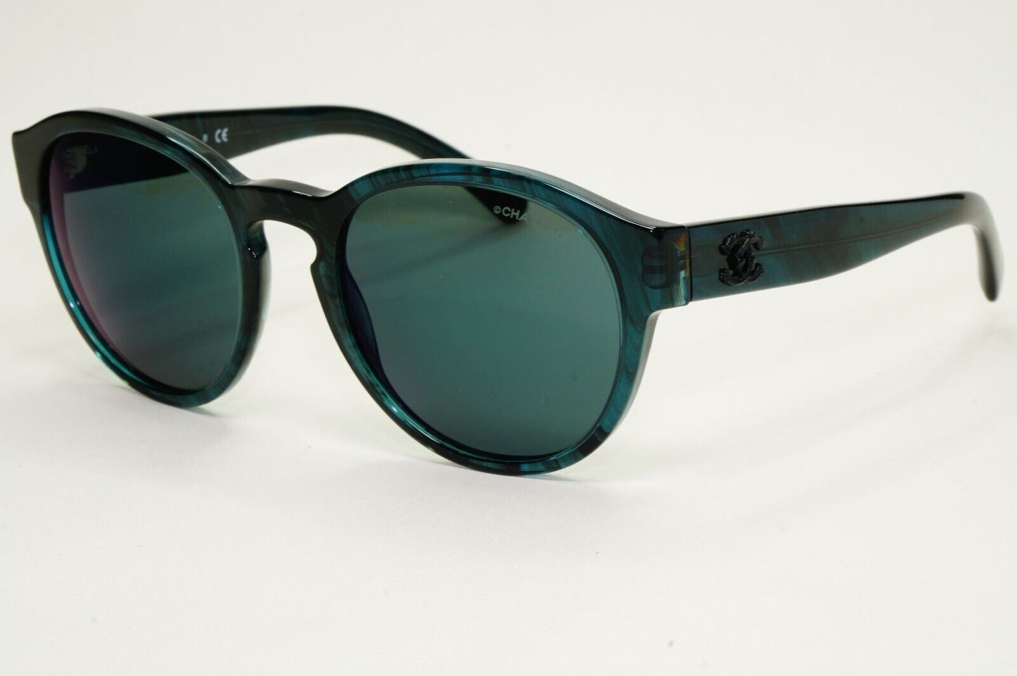 Chanel Sunglasses Dark Green Teal Marble Designer Fashion 5359 c.1570/Z6 54mm