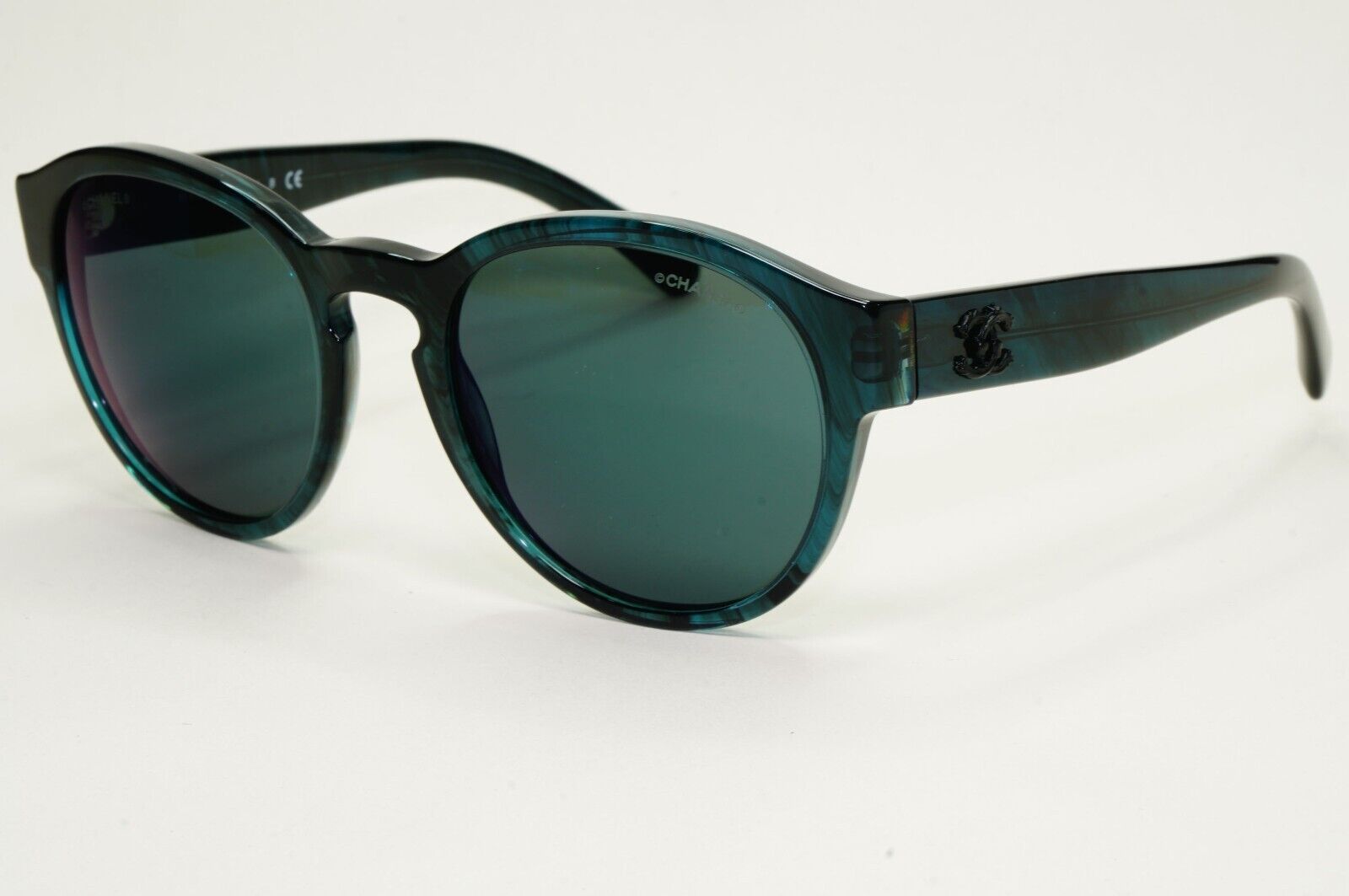 Chanel Sunglasses Dark Green Teal Marble Designer Fashion 5359 c.1570/Z6 54mm