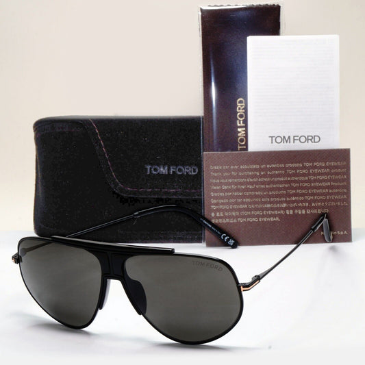 Tom Ford Sunglasses Addison Black Grey Pilot Metal FT0928 TF 928 02A 61mm