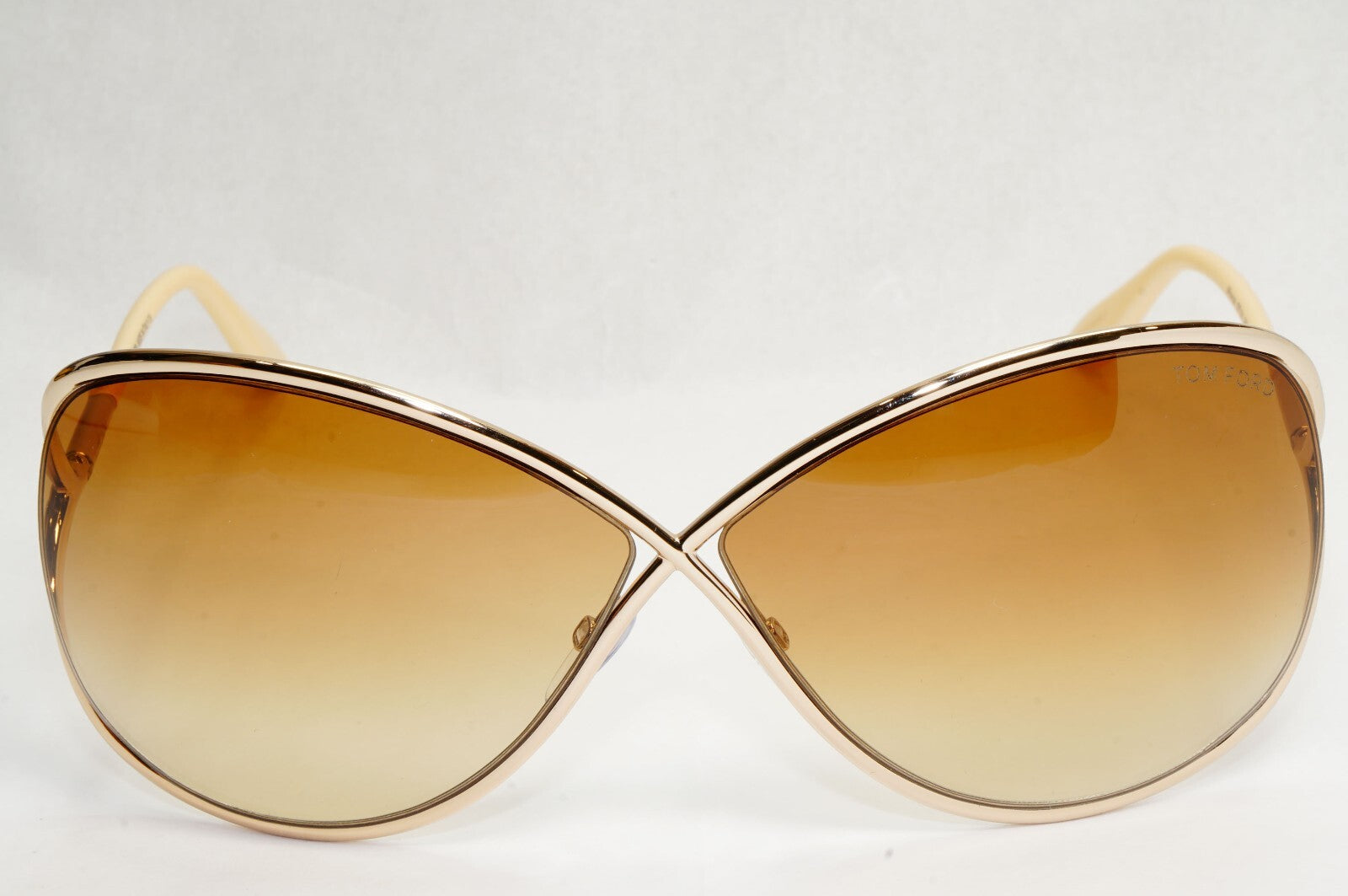 Tom Ford Sunglasses Miranda Gold Brown Gradient Metal FT0130 TF 130 28F