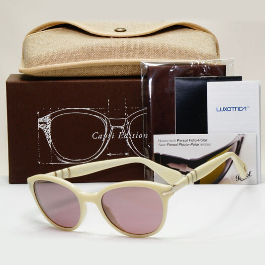 Persol Sunglasses 2012 Capri White Photochromatic Ivory 3025-S 963/4P 50mm