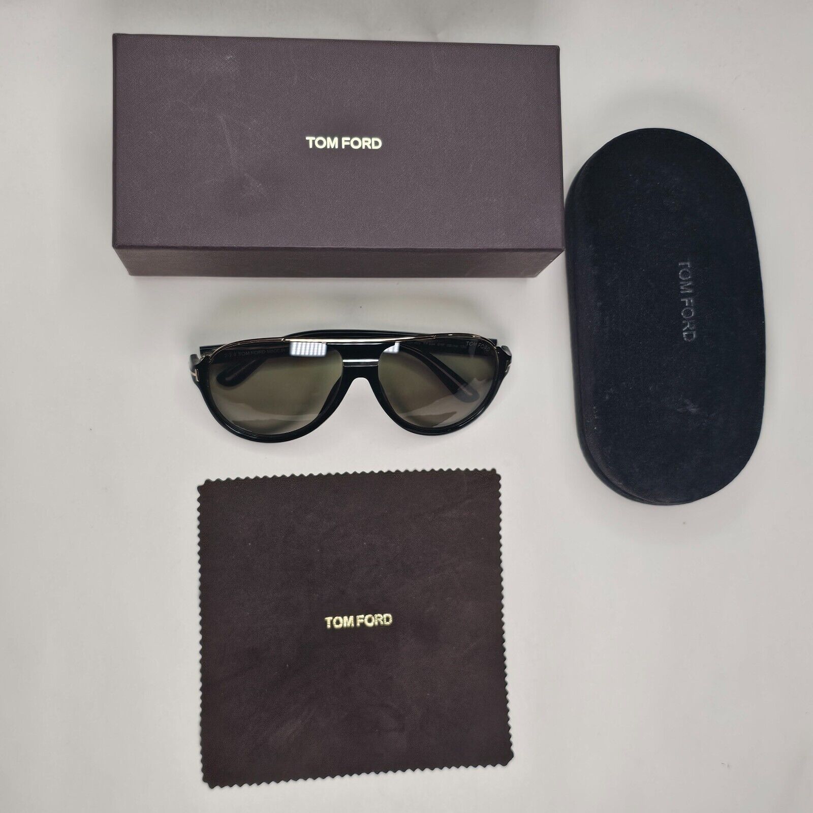 Tom Ford Sunglasses Dimitry Black Gold Green Pilot FT0334 TF 334 01P 311024