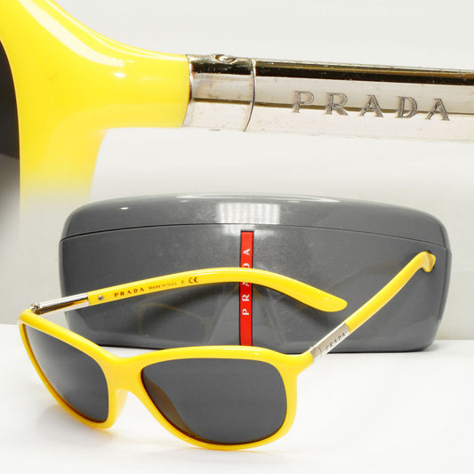 Prada 2011 Sunglasses Black Yellow Square Wrap PR08MS SPR 08M GKD-3M1 240123