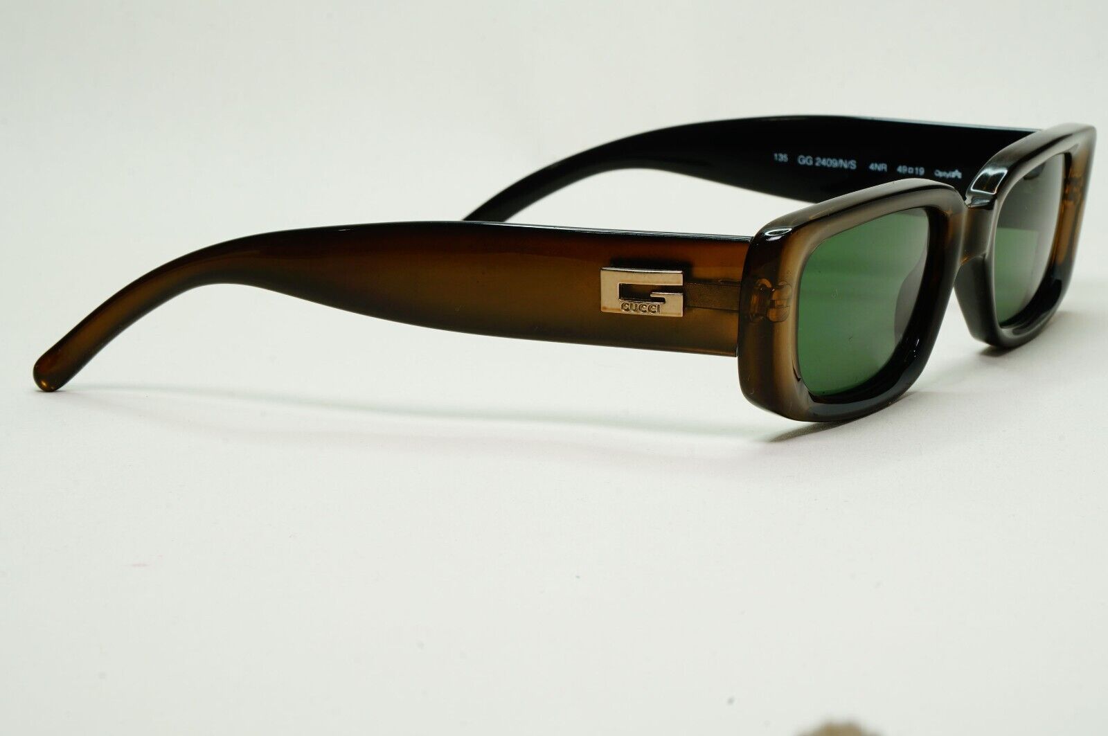 Gucci Sunglasses 1996 Vintage Brown Green Square GG 2409/N/S 4NR 49mm 230924