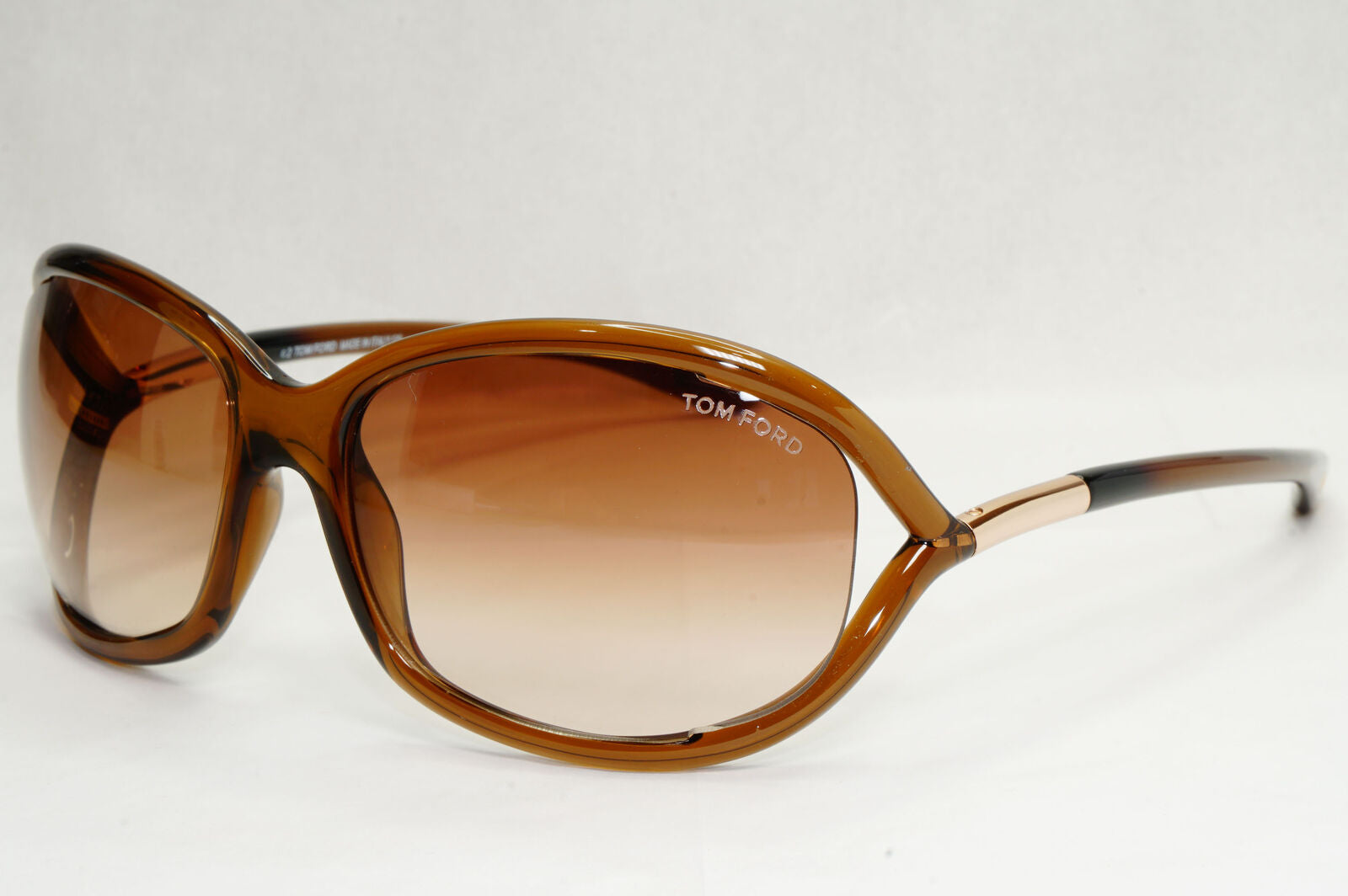 Tom Ford Sunglasses Jennifer Brown Gradient Shiny Gold Wrap FT0008 TF8 692
