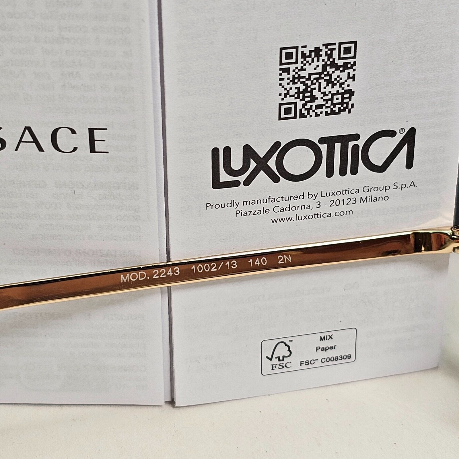 Versace Sunglasses Gold Brown Gradient Medusa Pilot Shield MOD VE 2243 1002/13