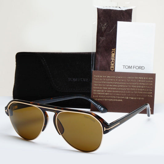 Tom Ford Sunglasses Marshall Brown Tortoise Gold Pilot FT0929 TF 929 52J 58mm