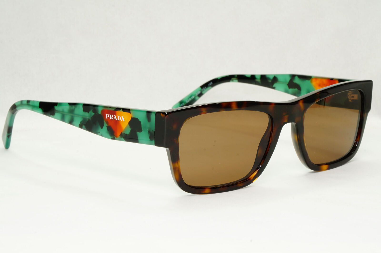 Prada Sunglasses Brown Lens Green Havana Tortoise PR15YV VPR 15Y 23B-1O1 52mm